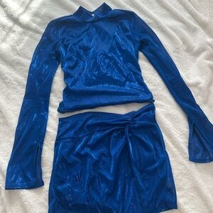 Chic Blue Backless Dress